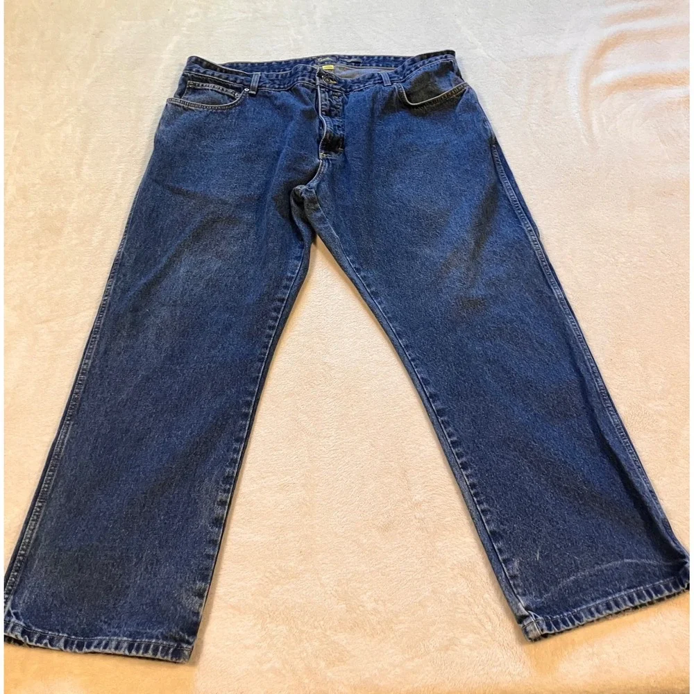 Cabelas Relaxed Fit Jeans Mens 42x30 Blue Denim Straight Leg Outdoor Workwear